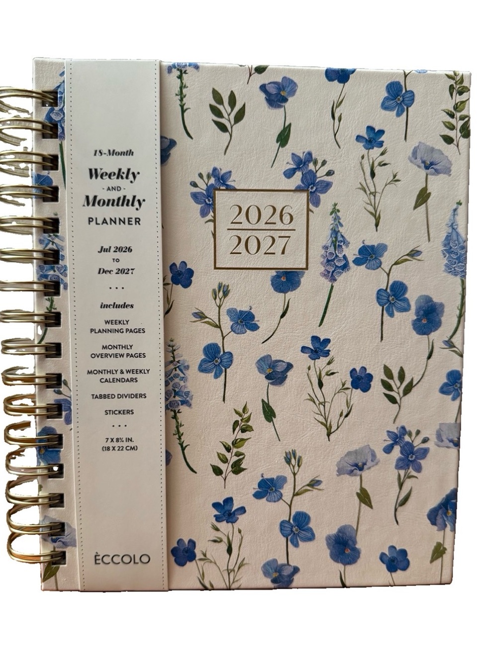 Eccolo Planner 2026- 2027 18-Month Weekly & Monthly Planner Hard Cover 8x7.5”